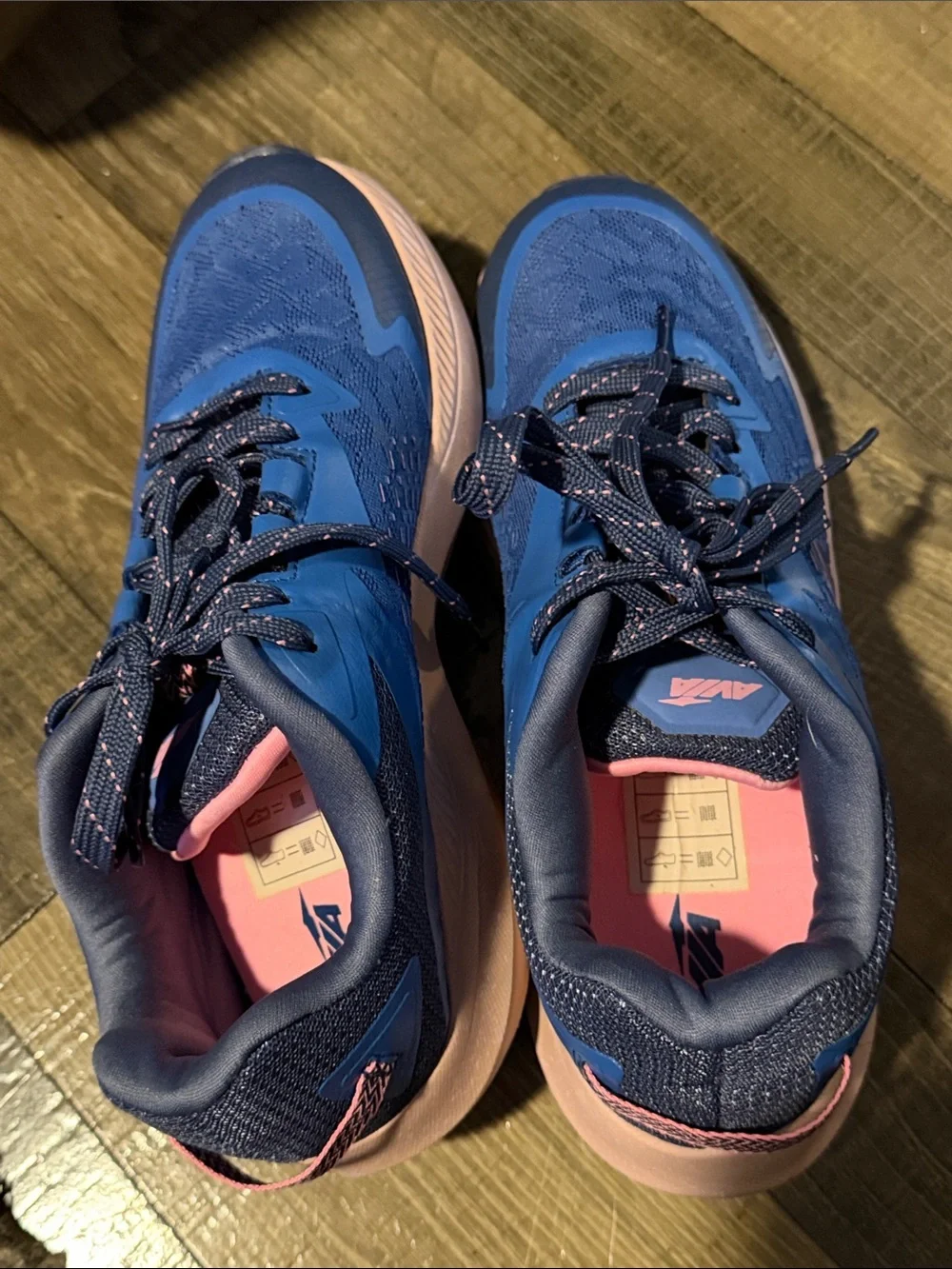 Avia Women's Blue Athletic Sneakers with Pink Lining